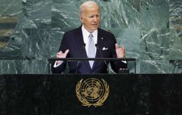 The United States and its allies “will continue to stand by the brave Ukrainian people,” Biden pledged 