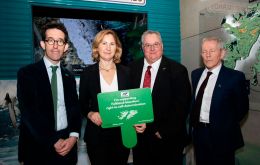 Anna McMorrin MP, supporting FI self determination, next to MLAs Roger Spink, Pete Biggs (right) and Richard Hyslop, FIG representative at the London Office and current chair of the UKOTA Association