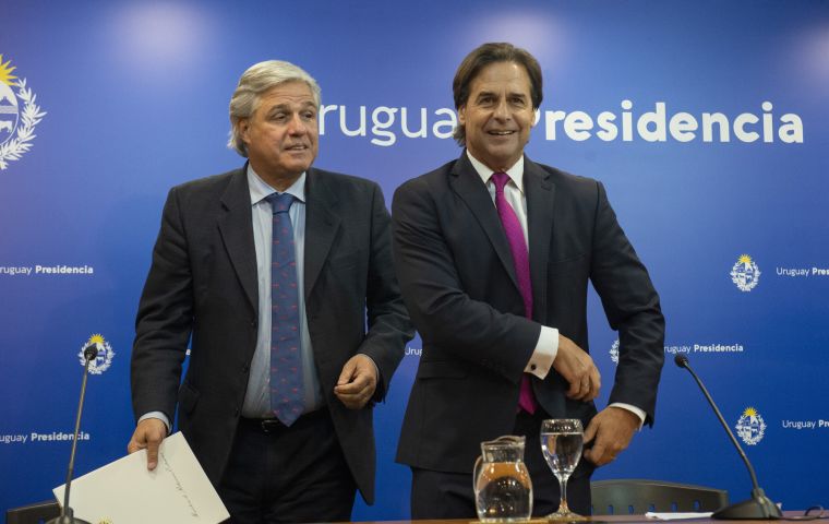 Lacalle is to meet first with members of the ruling Multicolor coalition and then with opposition leader Fernando Pereira