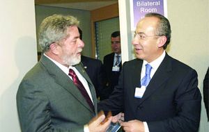 Pte. Lula da Silva and Felipe Calderon  highlighted the positive economic trend in Latin America