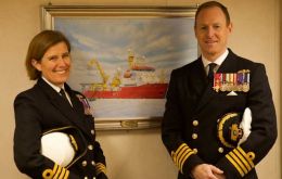 Captain Maryla Ingham has handed over Command of the Royal Navy Ice Patrol HMS Protector to Captain Tom Weaver OBE