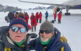 Dave and Alan need to travel more than 20km a day to complete his challenge within 55 days.(Pic The Royal Marines Charity)