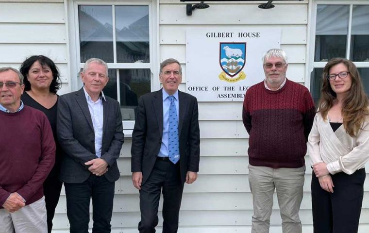 Some Falklands lawmakers meet with minister Rutley at Gilbert House