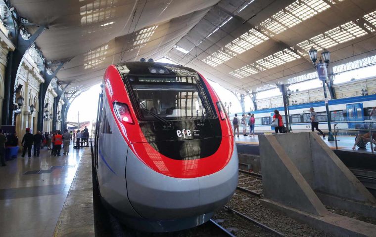 The Chinese-built train may run on either fuel or electricity