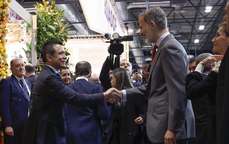 Ecuador must “show the world how things are improving,” Noboa told King Felipe VI and Prime Minister Sánchez in Madrid 