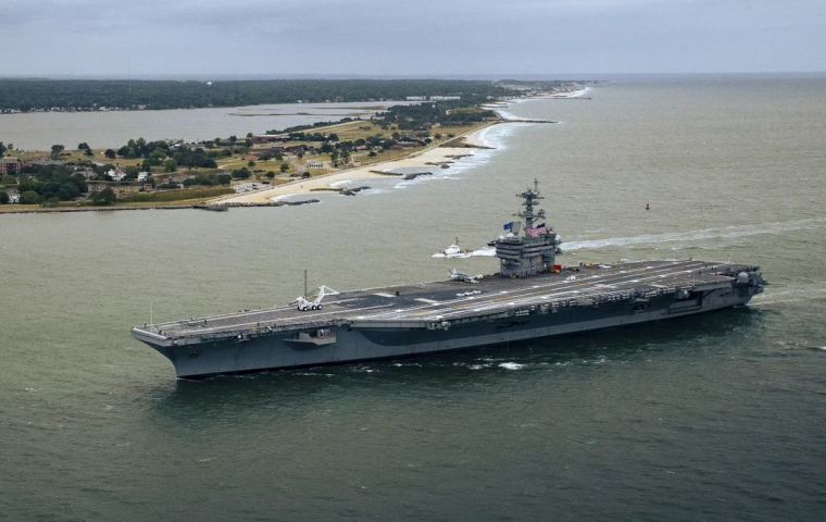 The USS George Washington will not be mooring at any Argentine port, it was also explained