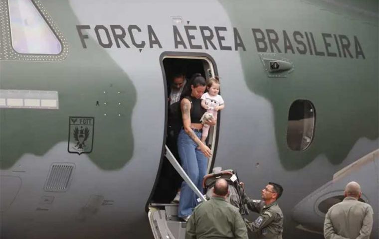 It was the Brazilian government's fourth operation to repatriate nationals who were on the Palestinian side of the conflict with Israel