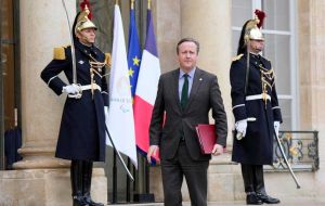 He has made regular trips to European capitals, and is seen here at the Elysee Palace on February 26 