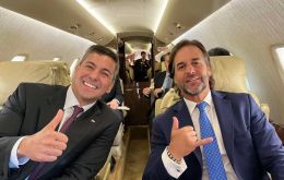 Both leaders boarded a Paraguayan Air Force aircraft after attending a South American Football Confederation (Conmebol) event