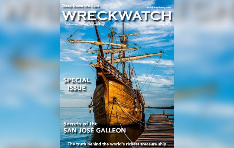 «Тайны галеона Сан-Хосе», специальный выпуск журнала Wreckwatch, публикуется в субботу, 20 апреля 2024 года. Его можно бесплатно получить на сайте www.wreckwatchmag.com.