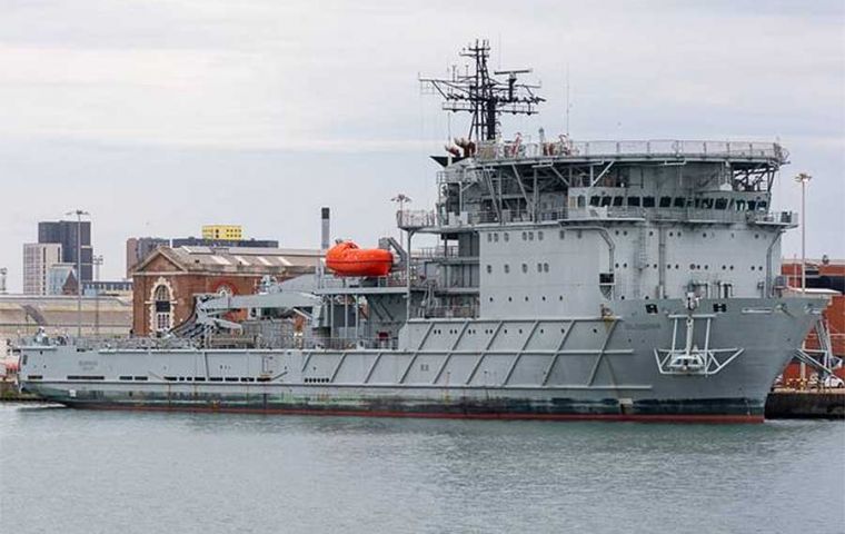 RFA Diligence was previously chartered by the British government to support naval activities during the Falklands conflict in 1982. 