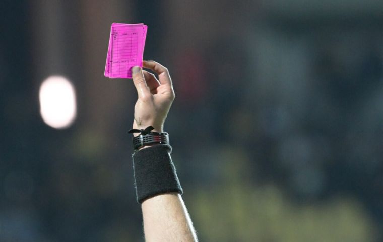 A pink card will be used to announce that the extra substitution has been recommended by team doctors