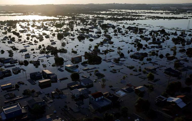 It is estimated flooding has affected 2,3 million of the 10 million population of Brazil's most southern state that has borders with Argentina and Uruguay.  