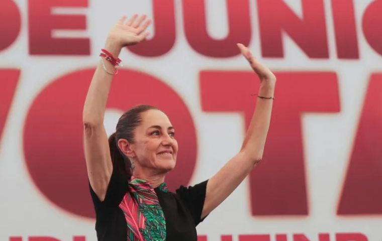 Sheinbaum is to succeed her MoReNa comrade AMLO on Oct. 1 for a 6-year term 