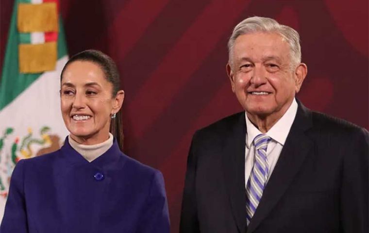 Claudia Sheinbaum, the former mayor of Mexico City and president Andrés Manuel López Obrador, AMLO